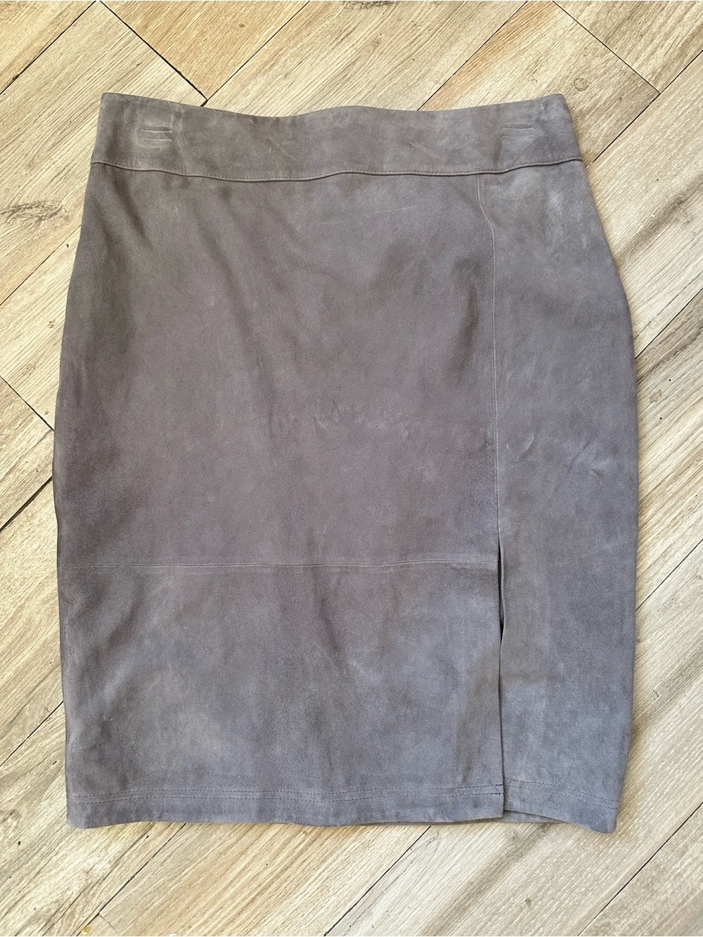 Women’s Suede Pencil Skirt - Gray